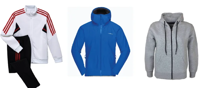Corporate track suit, windbreaker and hooded sweatshirt range