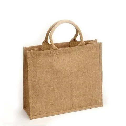 Natural jute gift bag with rope handles for corporate gifting
