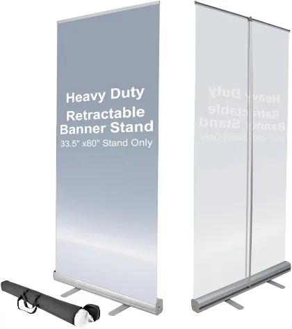 Heavy duty retractable roll-up banner stand with carry case